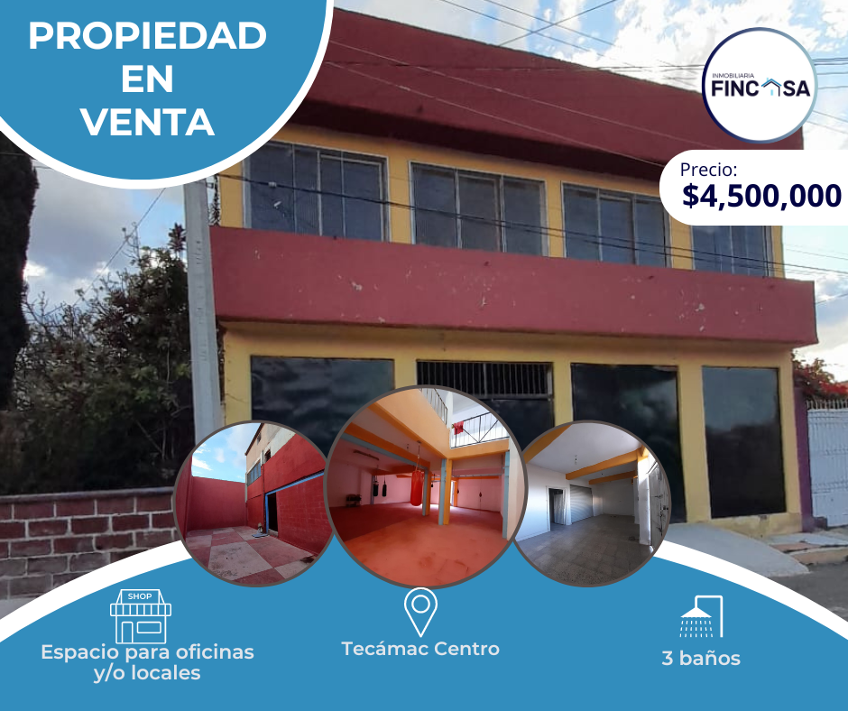 Propiedad en venta para negocio u oficinas En Tecámac Centro (2a Cda. Españita)
